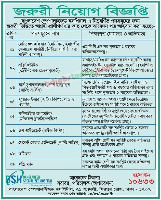 bangladesh-specialized-hospital-patient-care-attendant-jobs