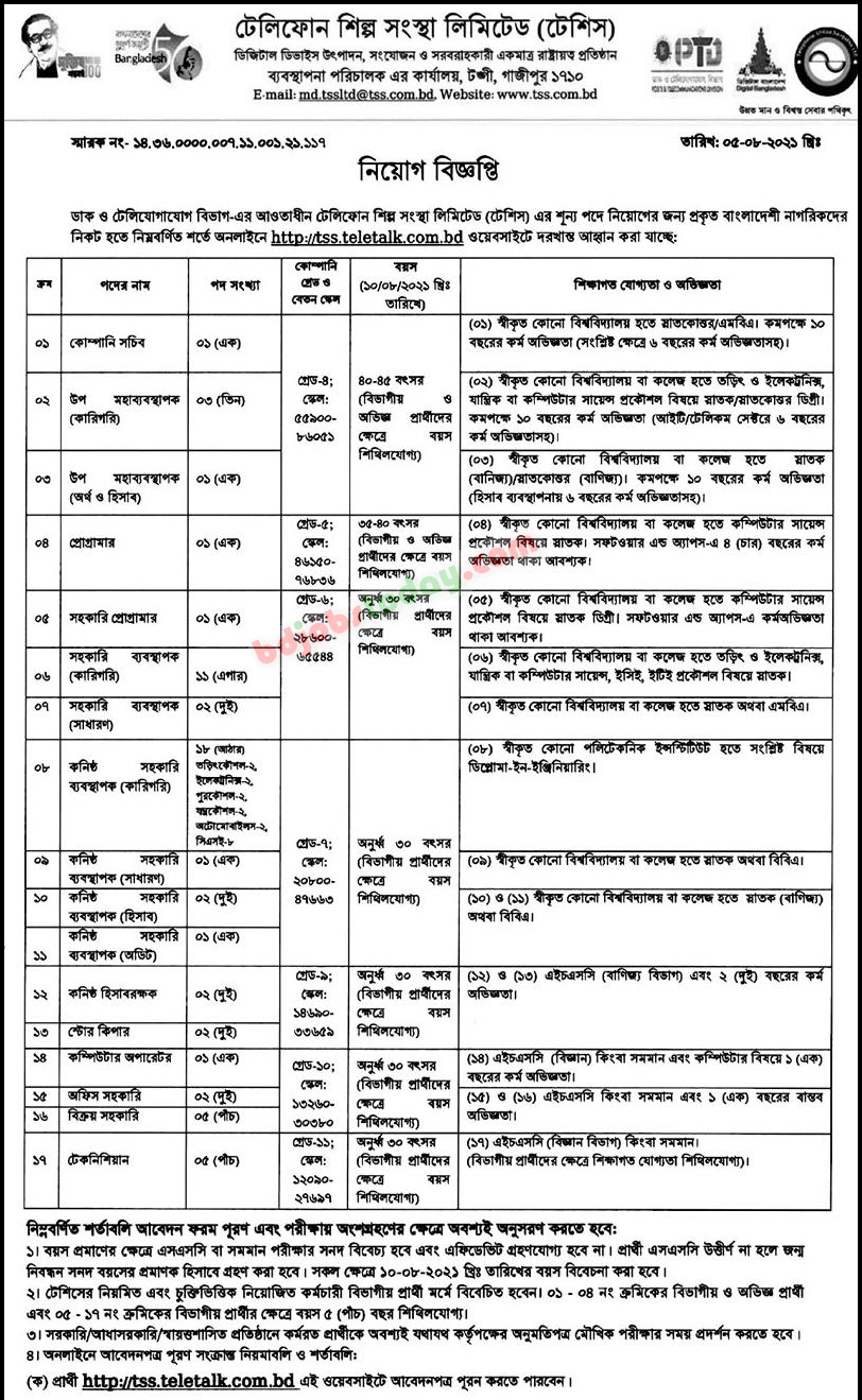 telephone-shilpa-sangstha-limited-tss-deputy-general-manager