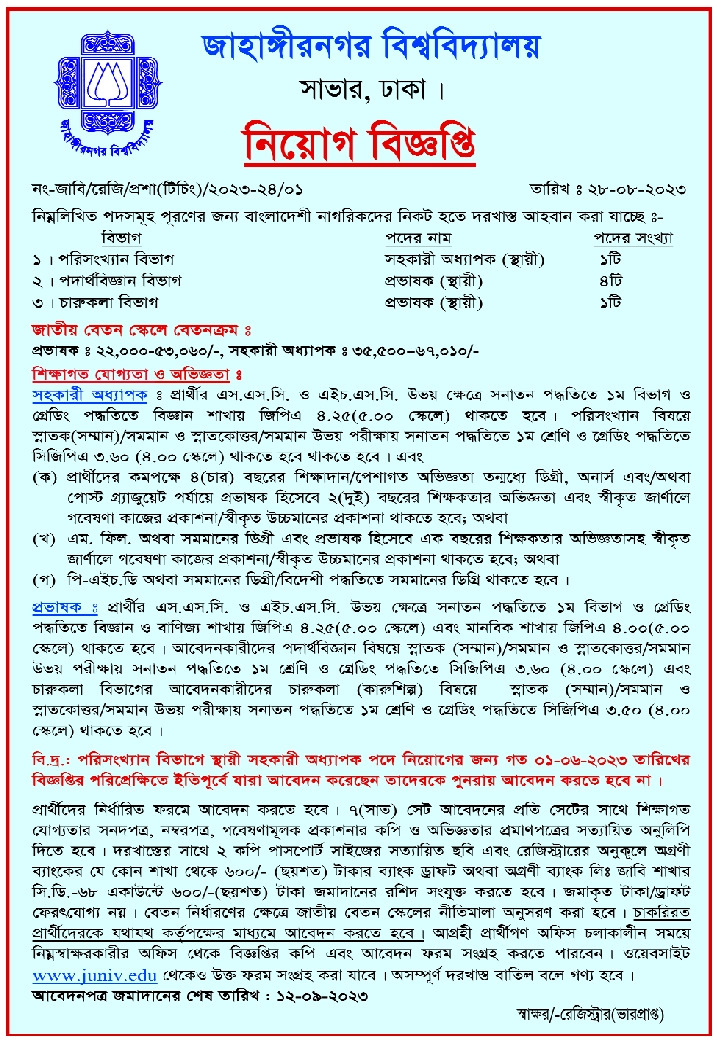 jahangirnagar-university-lecturer-arts-crafts-jobs-bdjobstoday