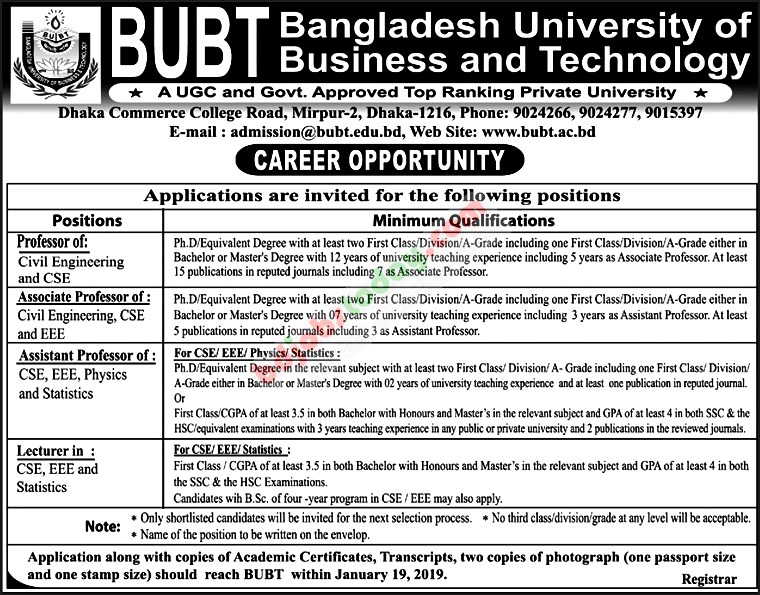 Bangladesh University of Business and Technology -BUBT, 