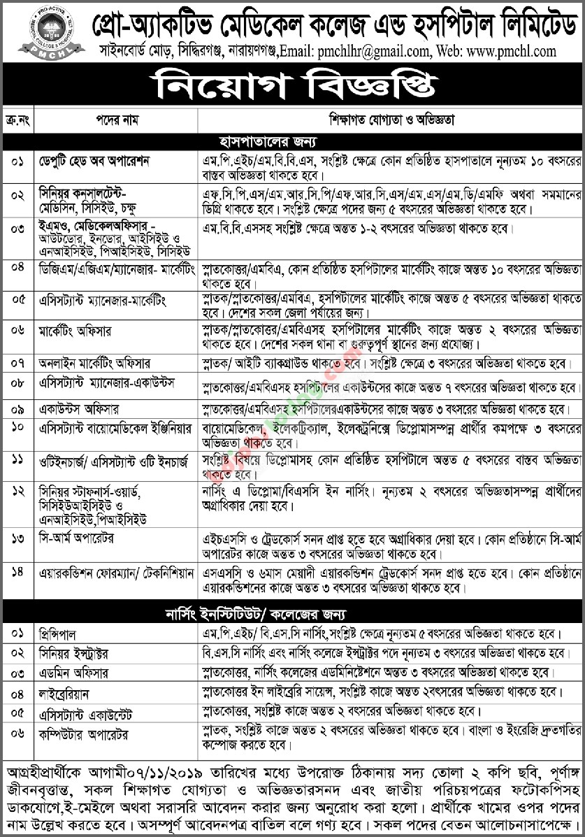 Pro Active Medical College Hospital Ltd Emo Medical Officer Jobs jobstoday Com