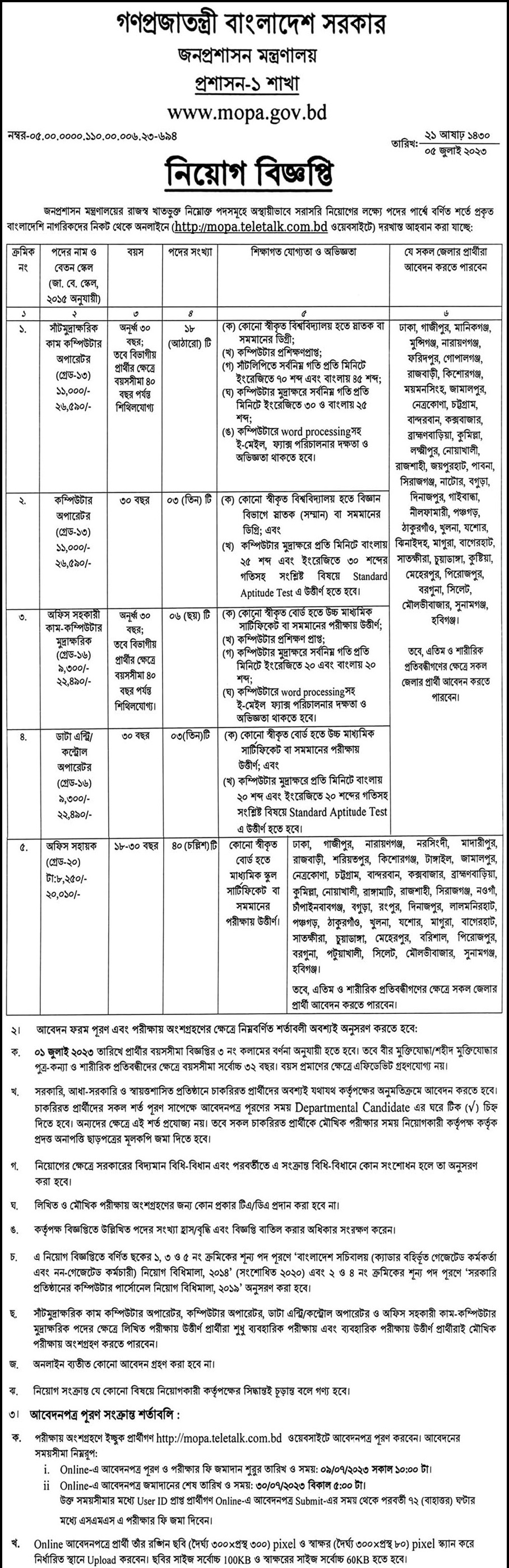 mopa job circular